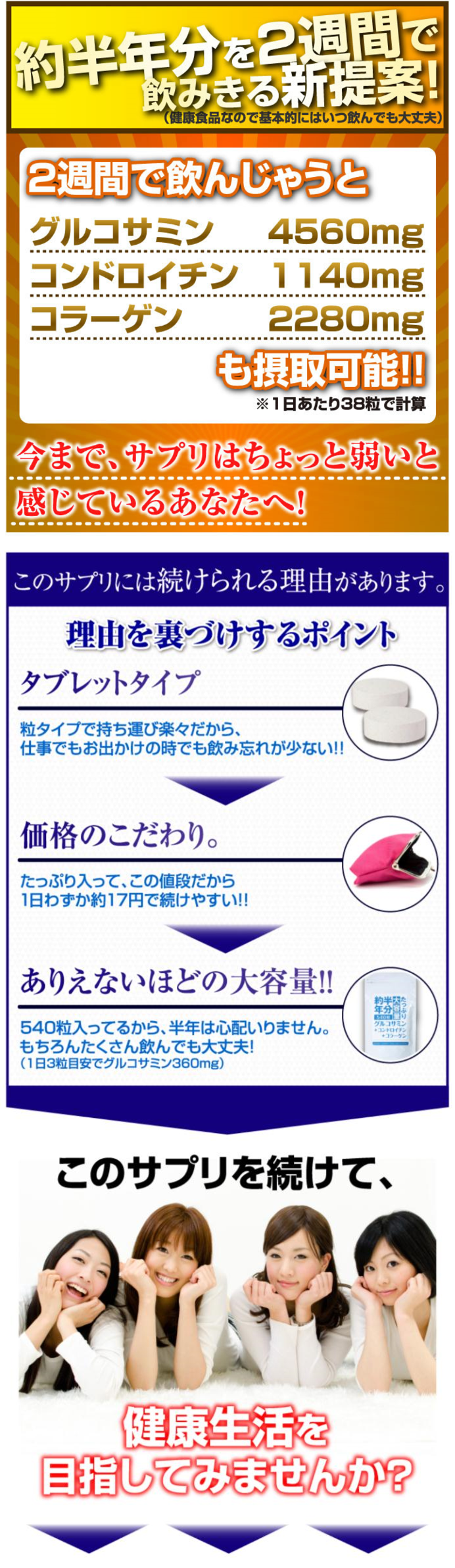 たっぷりグルコサミン・コンドロイチン・コラーゲン③